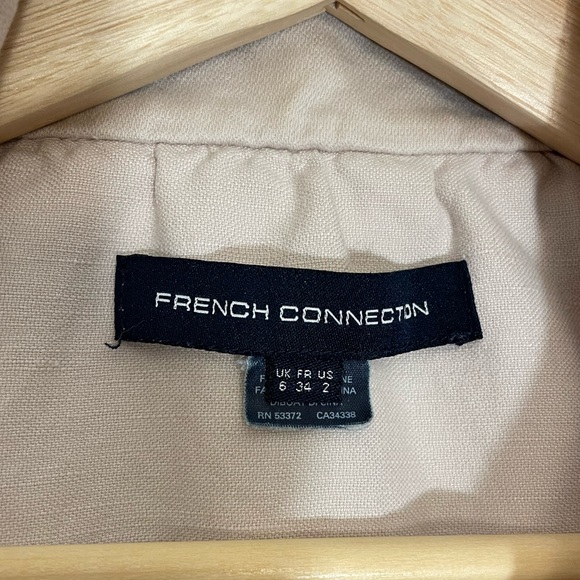 French Connection FCUK Utility Jacket - Lightweight Linen-Blend Khaki Jacket - Picture 14 of 14